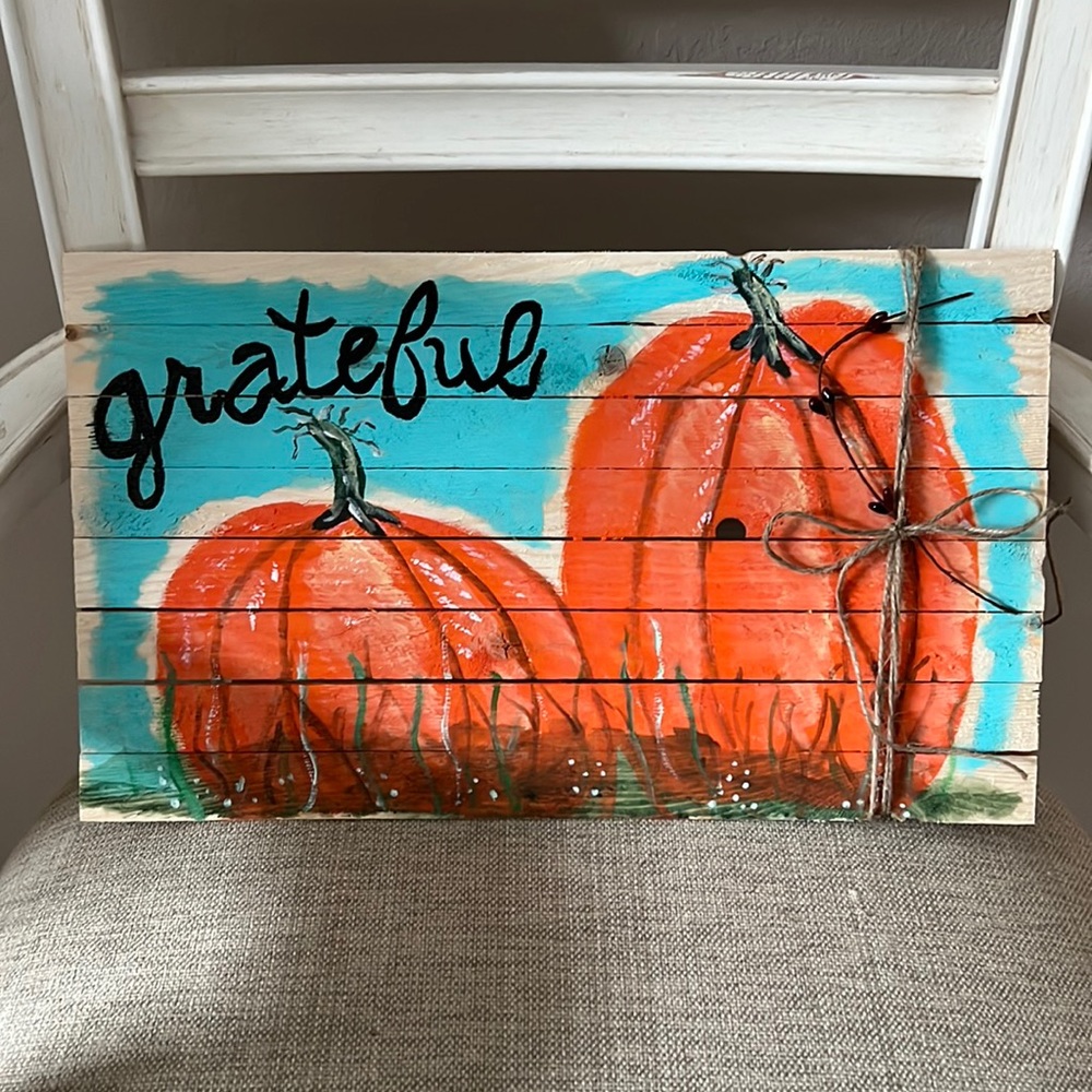 Fall Grateful Wooden Plaque